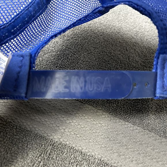 Vintage SnapBack Trucker Hat Sentry Hardware Cap Blue Made In USA - Picture 10 of 10